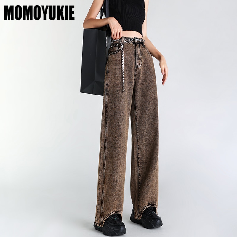 Streetwear Spring 2022 Womens High Waist Y2k Women&s Wide Leg Jeans Baggy Woman Denim Capris Pants Jean Mom Jeans Tr